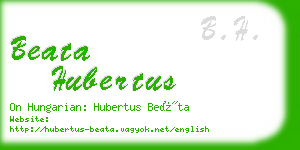 beata hubertus business card